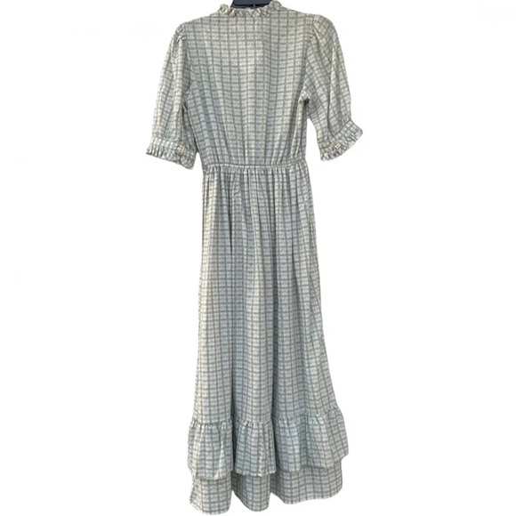RARE Christy dawn linden lotus gingham maxi organic cotton dress small - Picture 3 of 15